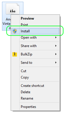 Windows context menu