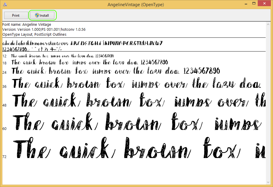 Windows 10 Font Viewer