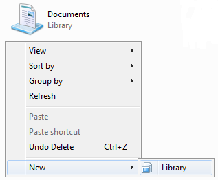 New Windows Library menu new