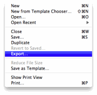 iWork export options