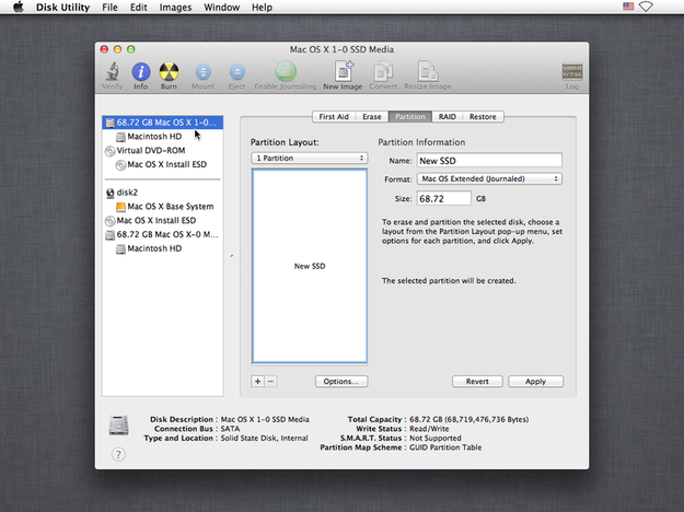 Disk Utility create new partition
