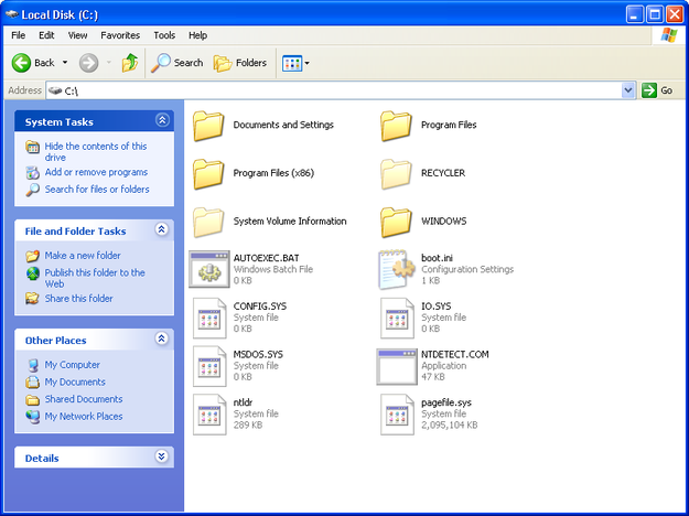 Windows XP Windows Explorer