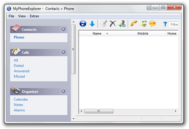 MyPhoneExplorer main window