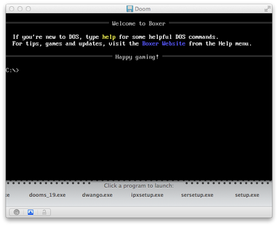 Boxer for Mac DOS shell