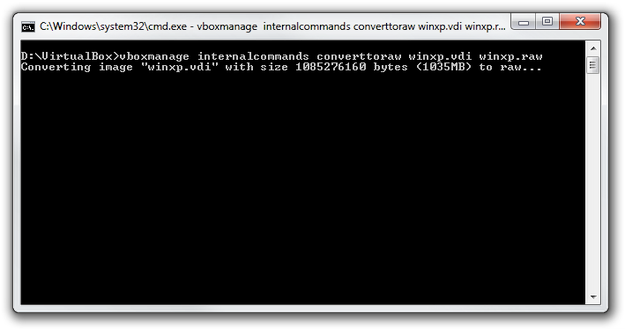 VirtualBox convert VDI to RAW