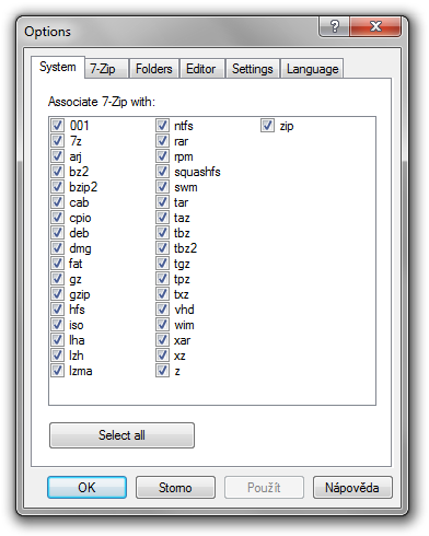 File type association in 7-Zip