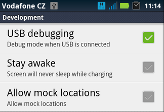 Android USB debugging mode