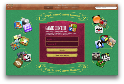 Mac OS X 10.8 Game Center