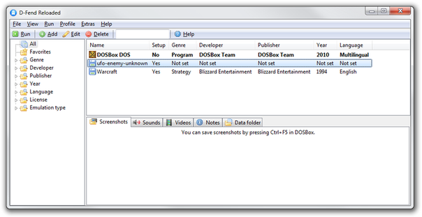 D-Fend DOSbox GUI
