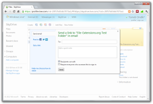 Sharing SkyDrive folder to specific person only.