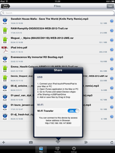 USB Flash Drive for iOS devices wifi settings