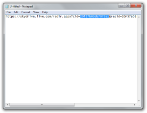 Step 4 of the process of getting SkyDrive ID number.
