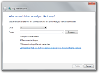 Step 2 of mapping network drive in Windows.