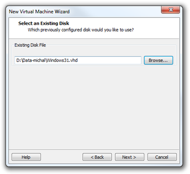 Vmware Workstation open .vhd files