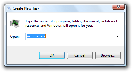 Windows Task Manager create new task