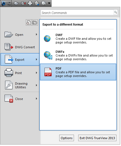 DWG TrueView export DWG to PDF