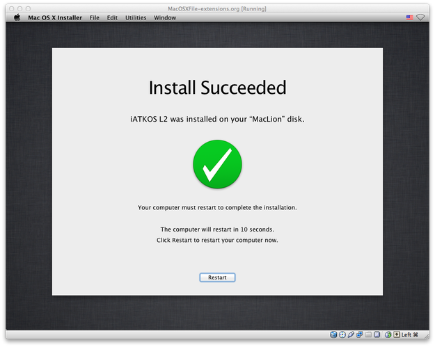 Mac OS X Install Succeeded