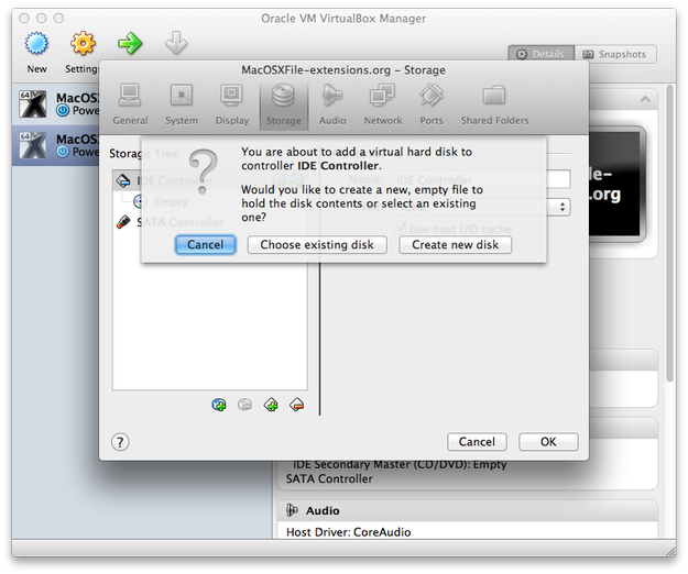 VirtualBox create a new virtual drive