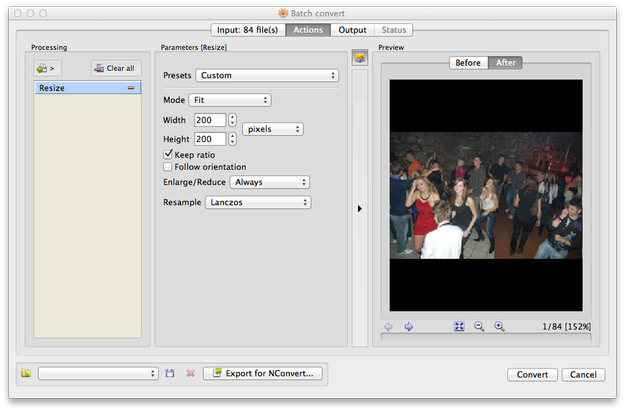 XnView MP for Mac resize settings