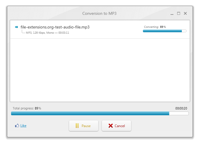 3ga to mp3 conversion in progress using FreeMake Audio Converter