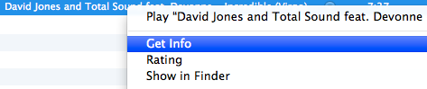 Apple iTunes get info about track