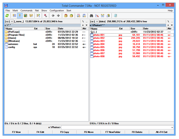 Total commander select files