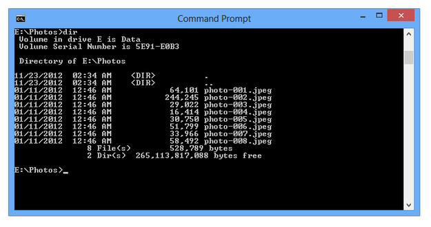 Windows command line renamed file extensions
