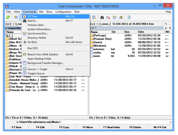 Total Commander CD Tree option