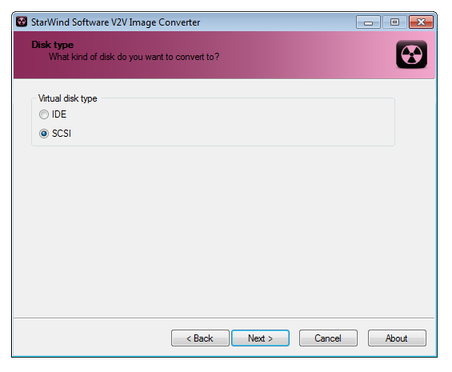 StarWind V2V Image Converter virtual disk type