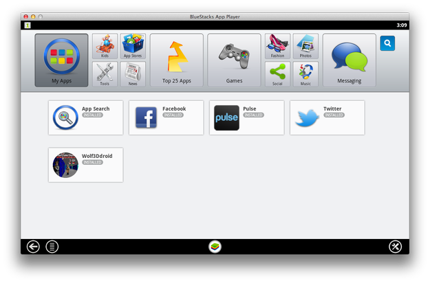 BlueStack App Player for Mac My Apps