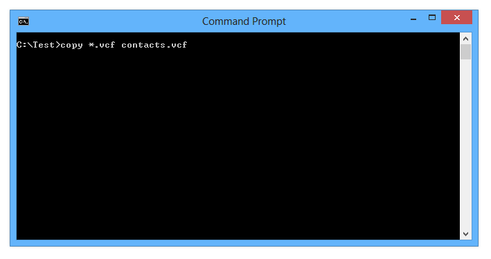 Merging vcf contacts to single file using the command line