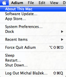 About This Mac menu