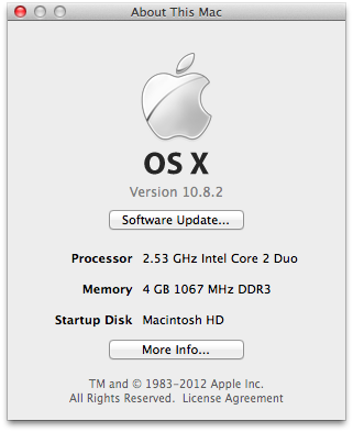 About This Mac More info button