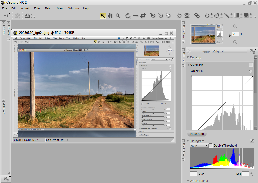 Nikon Capture NX 2 software screenshot