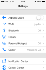 iOS 7 settings