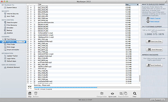 MacKeeper Duplicate Finder