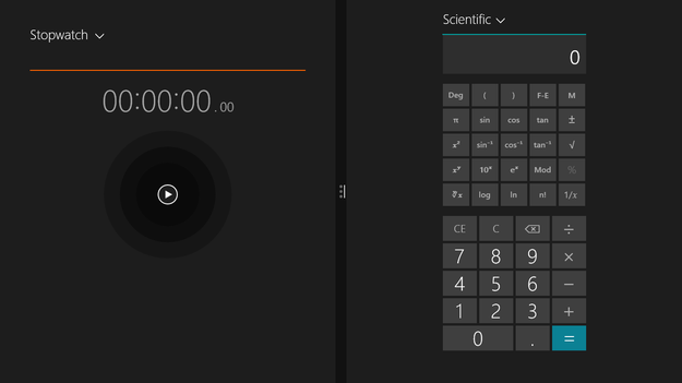 Windows 8.1 Blue Alarms and calculator