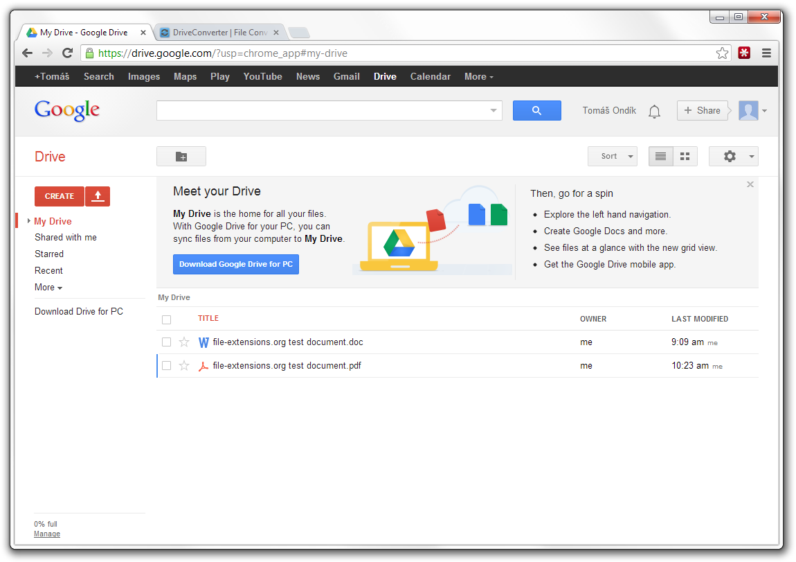 Convert files inside Google Drive