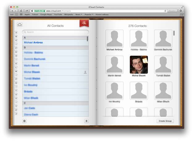 Apple iCloud Contacts app