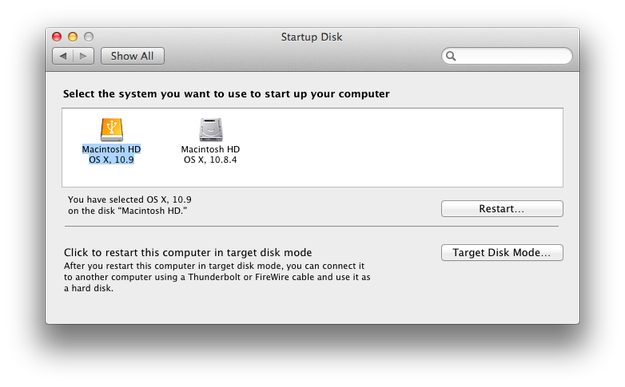 Apple Mac OS X Startup Disk Utility