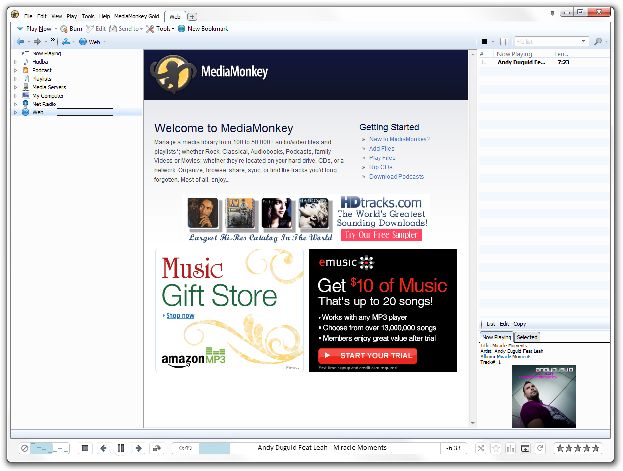 MediaMonkey music player screenshot