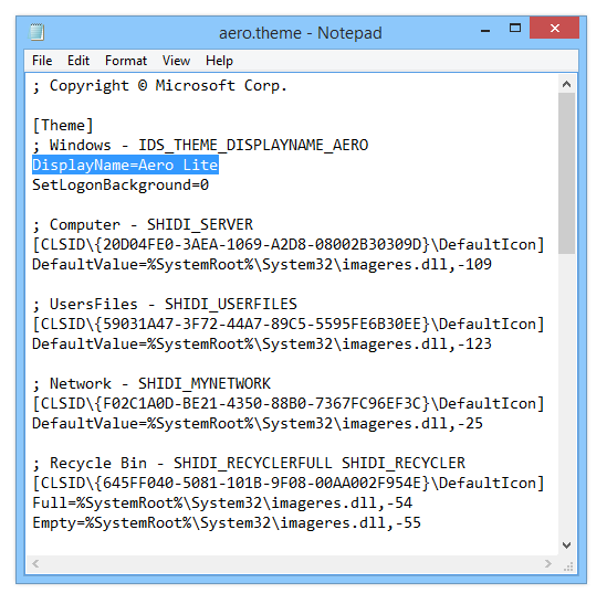 Windows 8 Aero edit theme