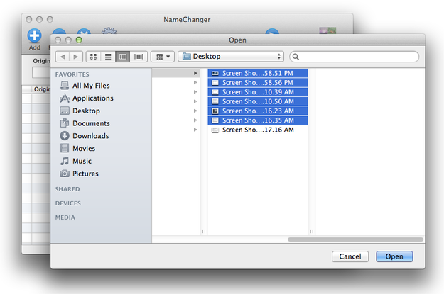 NameChanger select files