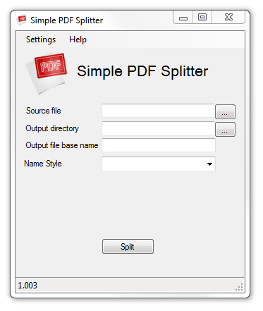 Simple PDF Splitter screenshot