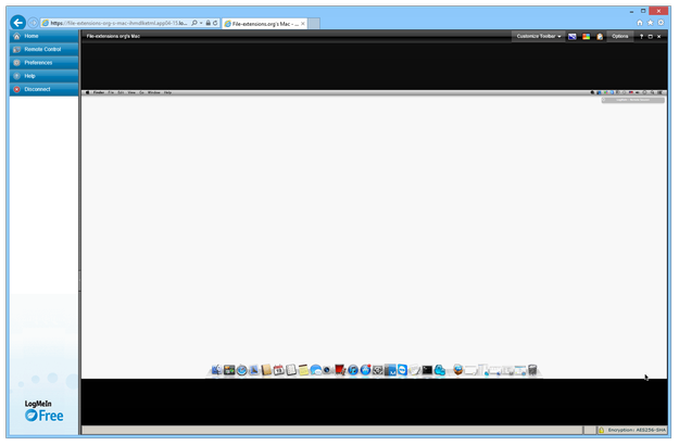 LogMeIn remote desktop in web browser