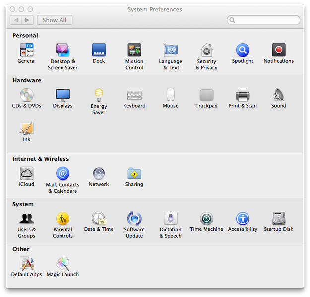 OS X System Preferences