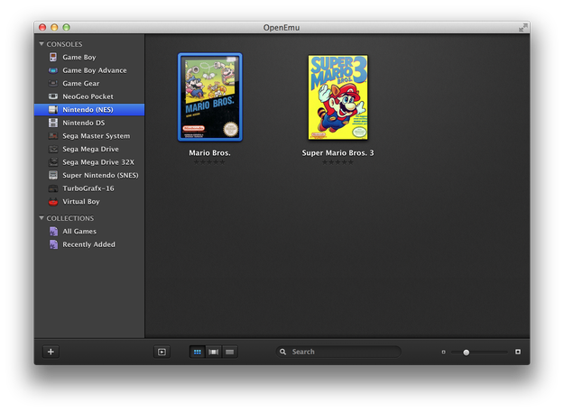 OpenEmu game library