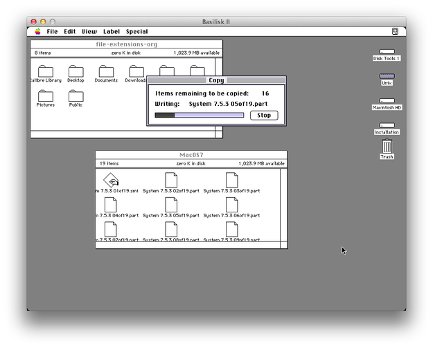 Mac OS 7 copy installation