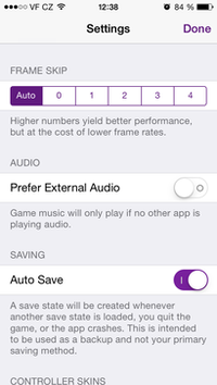 GBA4iOS settings