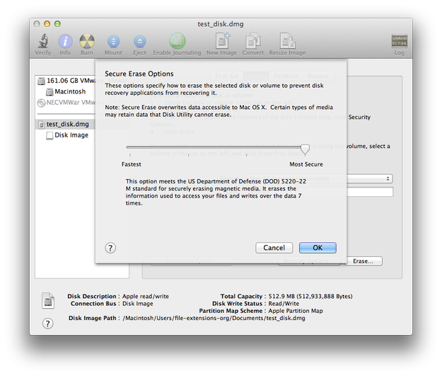 Disk Utility Security Erase